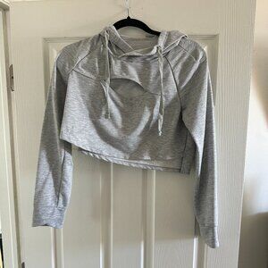 Cropped Athletic Sweater with Peek-a-Boo front